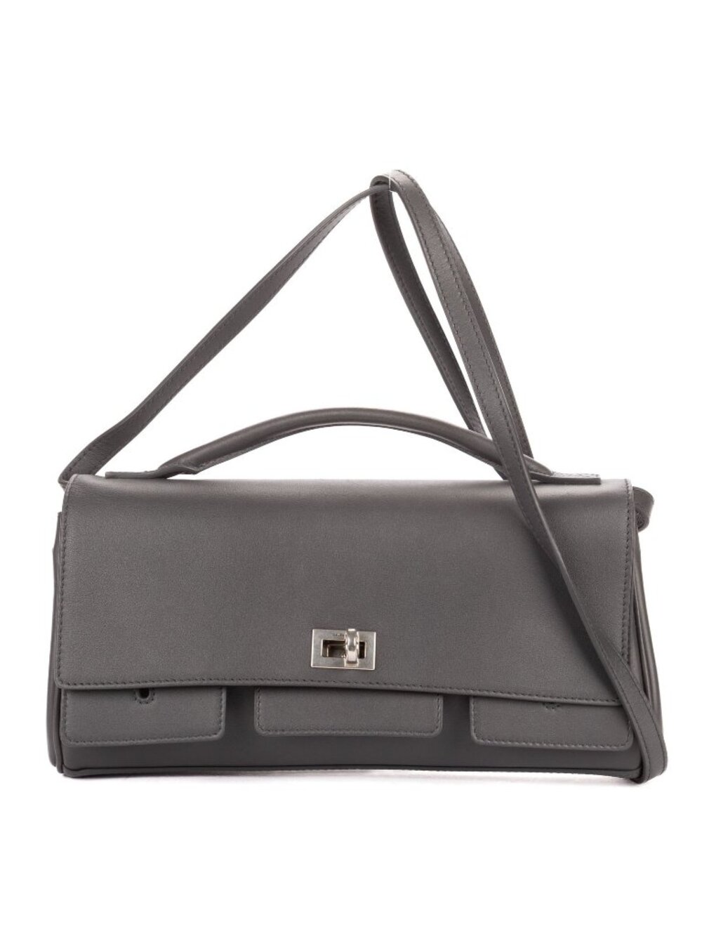 Balenciaga Small Bel Air Clutch Gray Smooth Calfskin